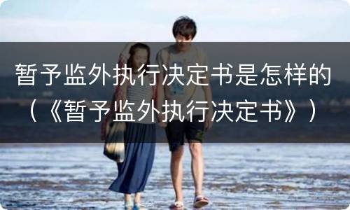 暂予监外执行决定书是怎样的（《暂予监外执行决定书》）