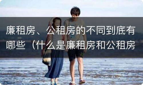 廉租房、公租房的不同到底有哪些（什么是廉租房和公租房两个有什么特点）