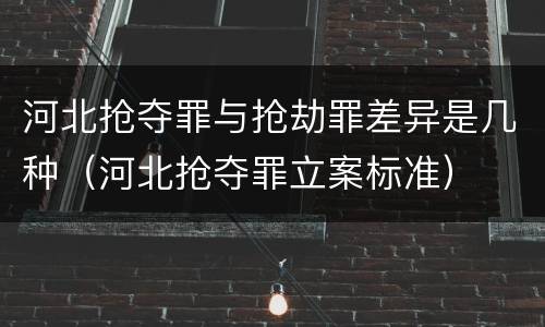 河北抢夺罪与抢劫罪差异是几种（河北抢夺罪立案标准）