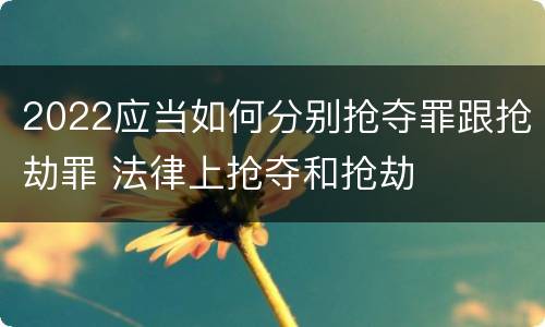 2022应当如何分别抢夺罪跟抢劫罪 法律上抢夺和抢劫