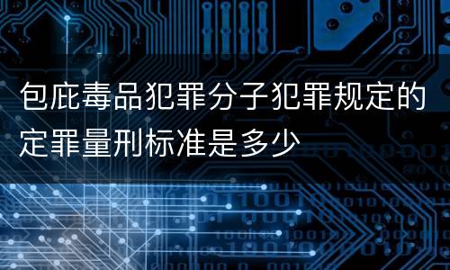 包庇毒品犯罪分子犯罪规定的定罪量刑标准是多少