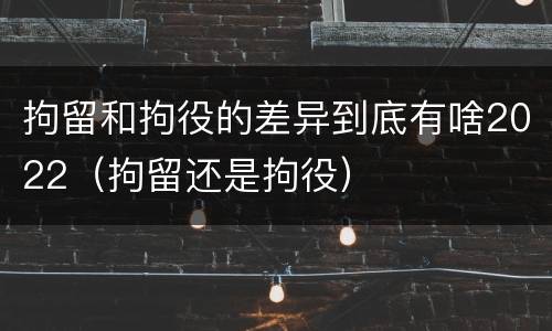 拘留和拘役的差异到底有啥2022（拘留还是拘役）
