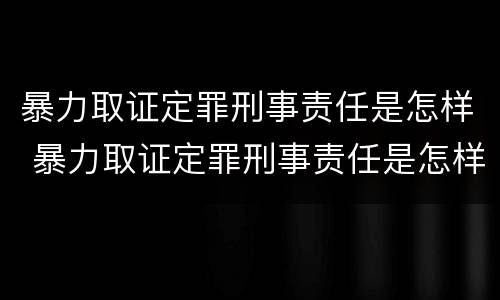 暴力取证定罪刑事责任是怎样 暴力取证定罪刑事责任是怎样定的