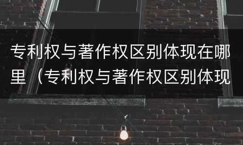 专利权与著作权区别体现在哪里（专利权与著作权区别体现在哪里了）