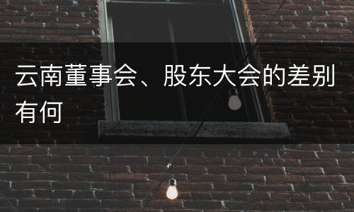云南董事会、股东大会的差别有何