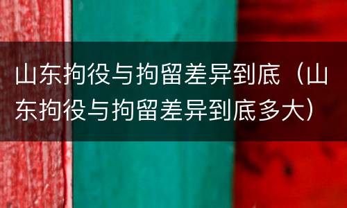 山东拘役与拘留差异到底（山东拘役与拘留差异到底多大）