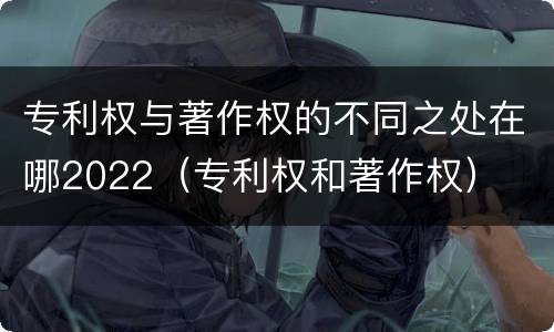 专利权与著作权的不同之处在哪2022（专利权和著作权）