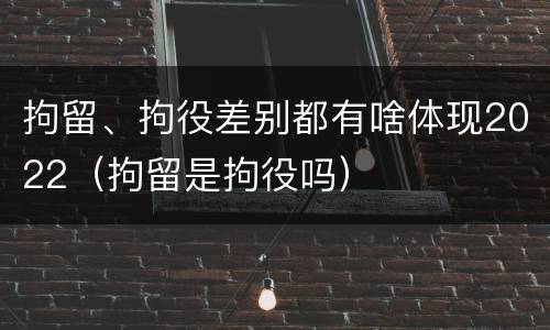 拘留、拘役差别都有啥体现2022（拘留是拘役吗）