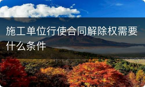 施工单位行使合同解除权需要什么条件