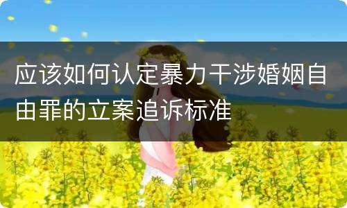 应该如何认定暴力干涉婚姻自由罪的立案追诉标准