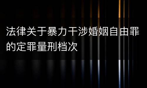 法律关于暴力干涉婚姻自由罪的定罪量刑档次
