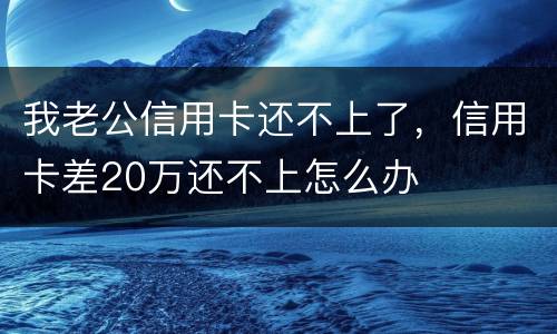我老公信用卡还不上了，信用卡差20万还不上怎么办