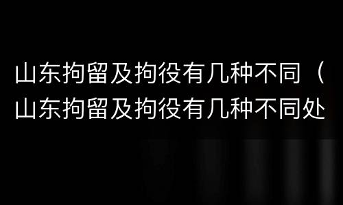 山东拘留及拘役有几种不同（山东拘留及拘役有几种不同处罚）
