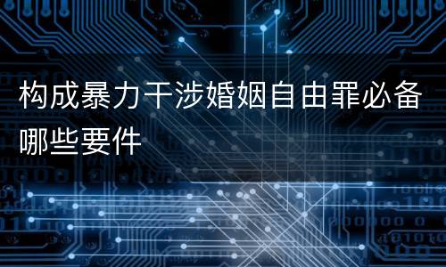 构成暴力干涉婚姻自由罪必备哪些要件