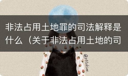 非法占用土地罪的司法解释是什么（关于非法占用土地的司法解释）