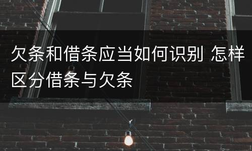 欠条和借条应当如何识别 怎样区分借条与欠条