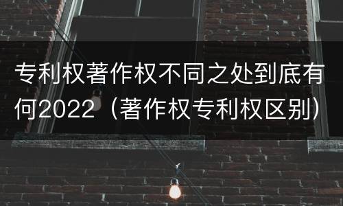 专利权著作权不同之处到底有何2022（著作权专利权区别）