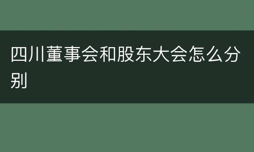 四川董事会和股东大会怎么分别