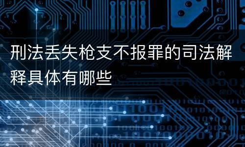刑法丢失枪支不报罪的司法解释具体有哪些