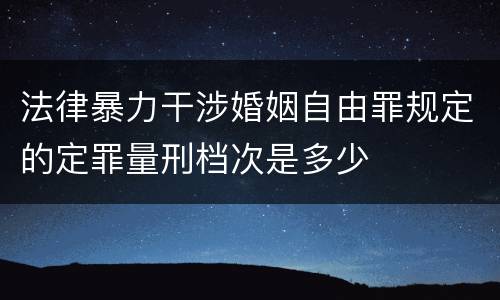 法律暴力干涉婚姻自由罪规定的定罪量刑档次是多少