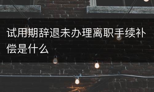 试用期辞退未办理离职手续补偿是什么