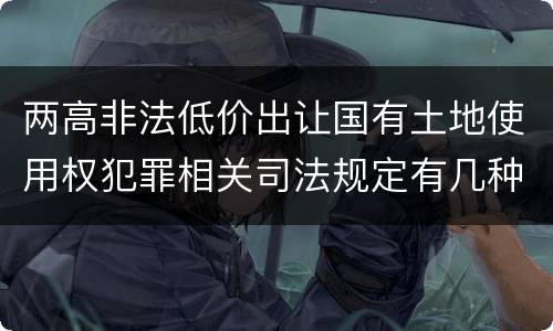 两高非法低价出让国有土地使用权犯罪相关司法规定有几种