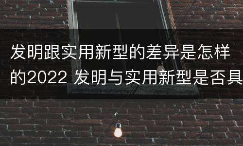 发明跟实用新型的差异是怎样的2022 发明与实用新型是否具有实用性
