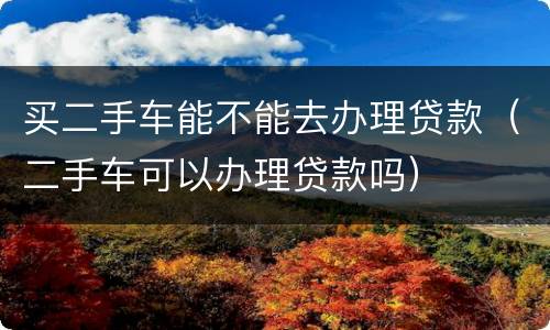 买二手车能不能去办理贷款（二手车可以办理贷款吗）