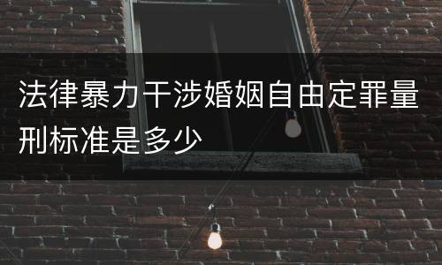 法律暴力干涉婚姻自由定罪量刑标准是多少