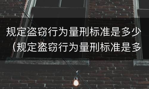 规定盗窃行为量刑标准是多少（规定盗窃行为量刑标准是多少钱）