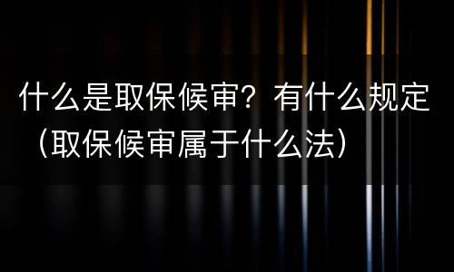 什么是取保候审？有什么规定（取保候审属于什么法）
