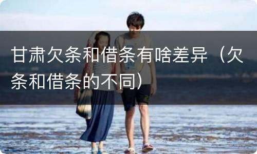 甘肃欠条和借条有啥差异（欠条和借条的不同）