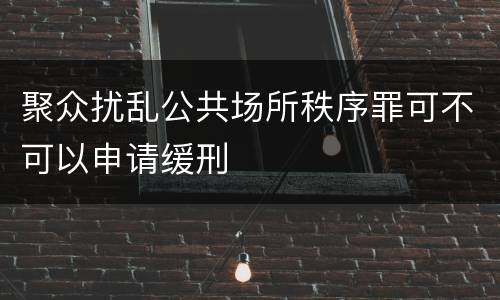 聚众扰乱公共场所秩序罪可不可以申请缓刑