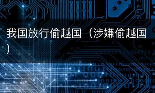 我国放行偷越国（涉嫌偷越国）