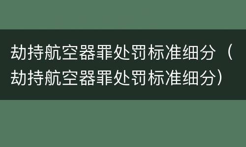 劫持航空器罪处罚标准细分（劫持航空器罪处罚标准细分）