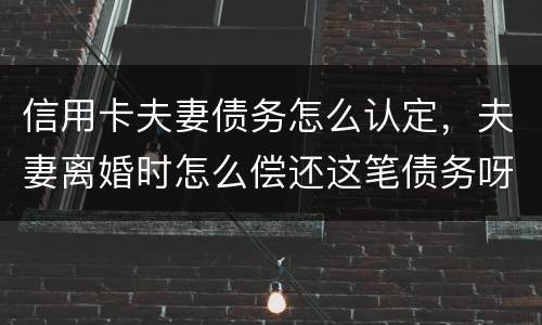 信用卡夫妻债务怎么认定，夫妻离婚时怎么偿还这笔债务呀