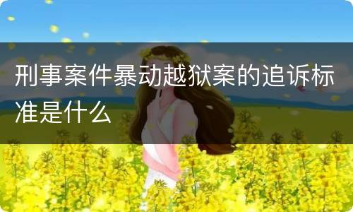 刑事案件暴动越狱案的追诉标准是什么