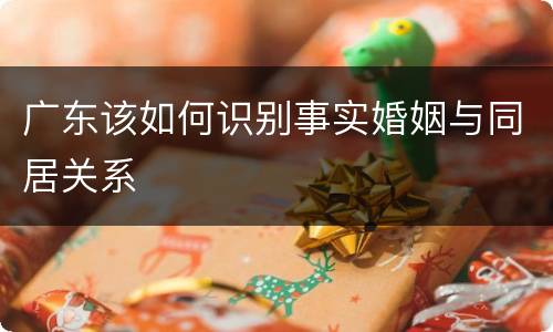 广东该如何识别事实婚姻与同居关系