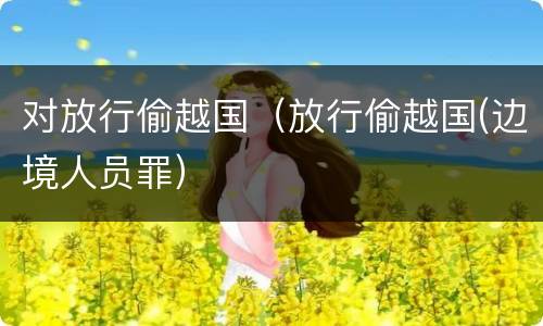 对放行偷越国（放行偷越国(边境人员罪）