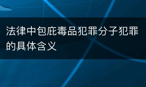 法律中包庇毒品犯罪分子犯罪的具体含义