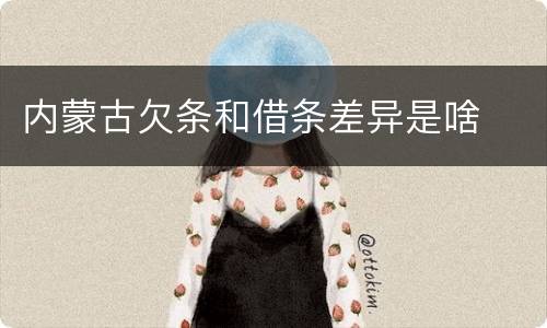 内蒙古欠条和借条差异是啥