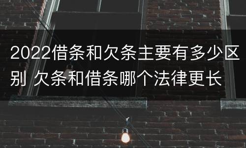 2022借条和欠条主要有多少区别 欠条和借条哪个法律更长
