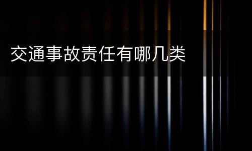 交通事故责任有哪几类