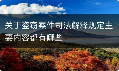 关于盗窃案件司法解释规定主要内容都有哪些