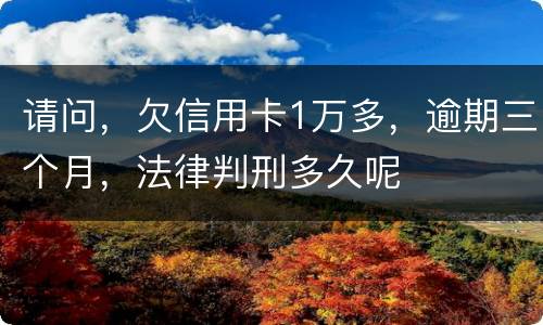 请问，欠信用卡1万多，逾期三个月，法律判刑多久呢
