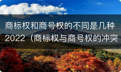 商标权和商号权的不同是几种2022（商标权与商号权的冲突以及解决）
