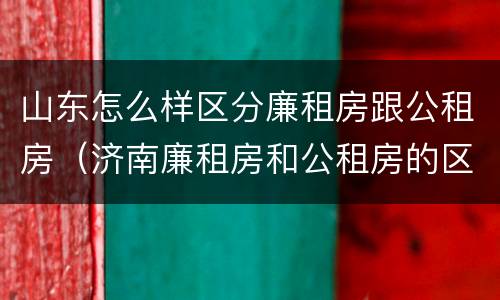 山东怎么样区分廉租房跟公租房（济南廉租房和公租房的区别）