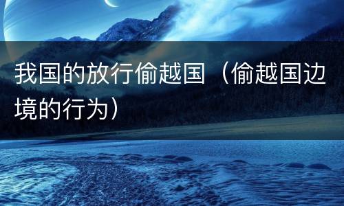 我国的放行偷越国（偷越国边境的行为）