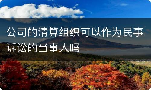 公司的清算组织可以作为民事诉讼的当事人吗