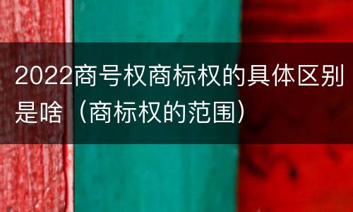 2022商号权商标权的具体区别是啥（商标权的范围）